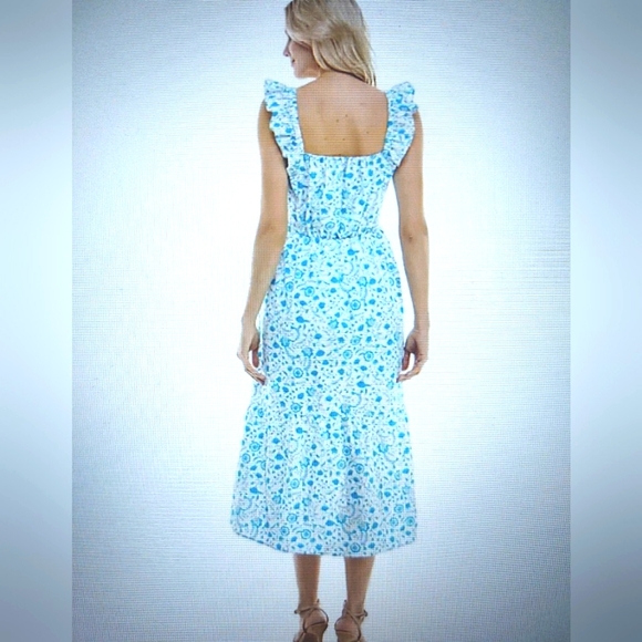 Draper James Dresses & Skirts - Draper James Floral Blue Sleeveless Dress~ Size: S